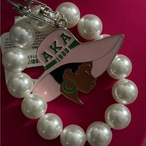 Pink and green Sorority Keychain